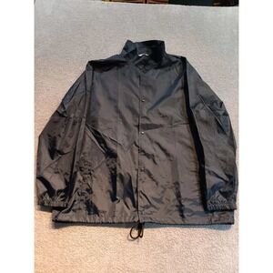 NWOT Team 365 Coaches Jacket Men 3XL  Black Golf Windbreaker Snap Drawcord Hem